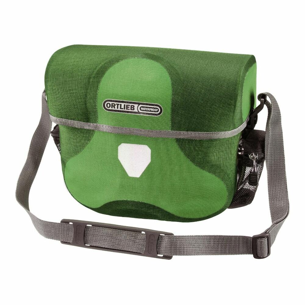 Ortlieb ultimate six plus 7L handlebar bag dark and light green