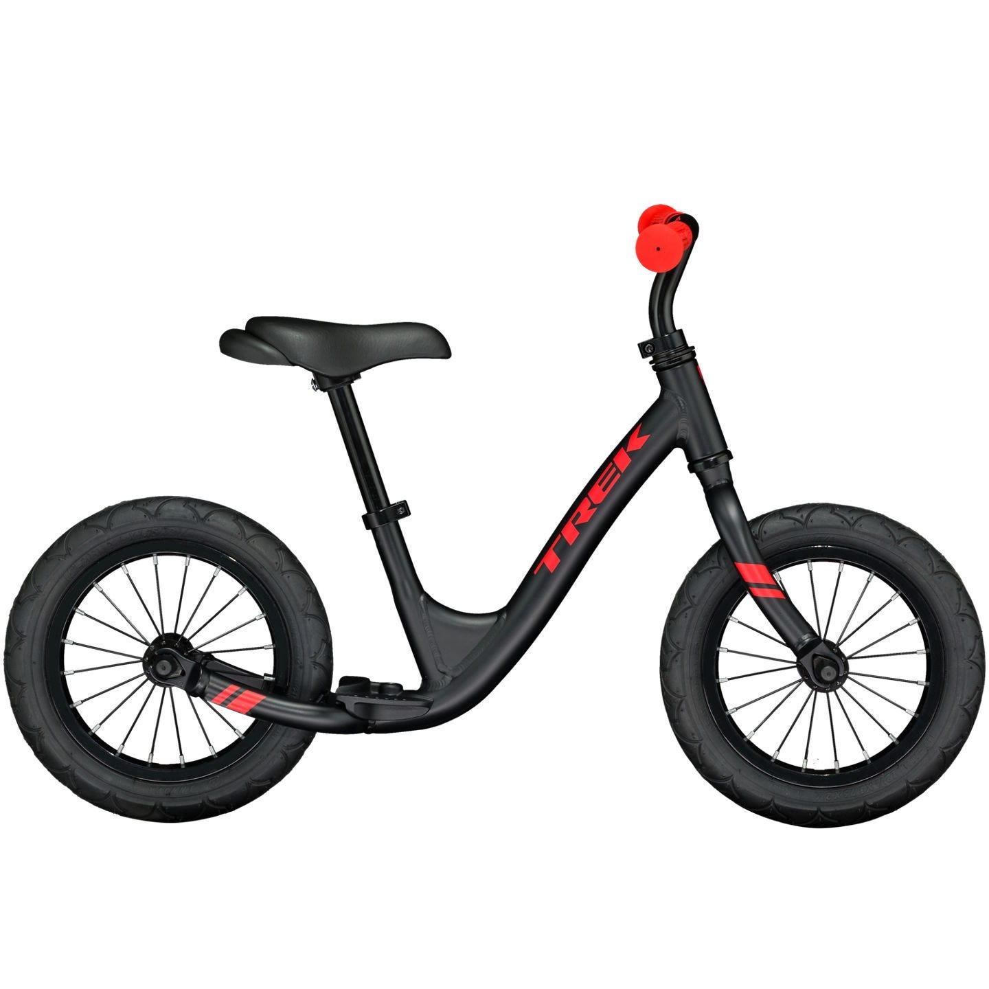 12 inch black with red detailing kids bike without pedals Trek Kickster