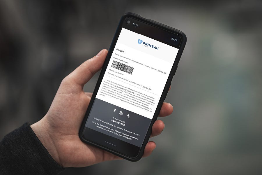 Primeau Vélo virtual gift card