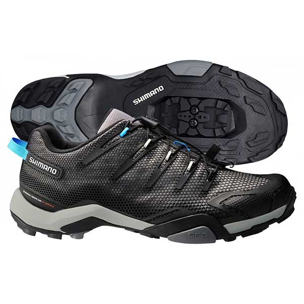 Souliers Shimano de vélo de montagne noir et gris